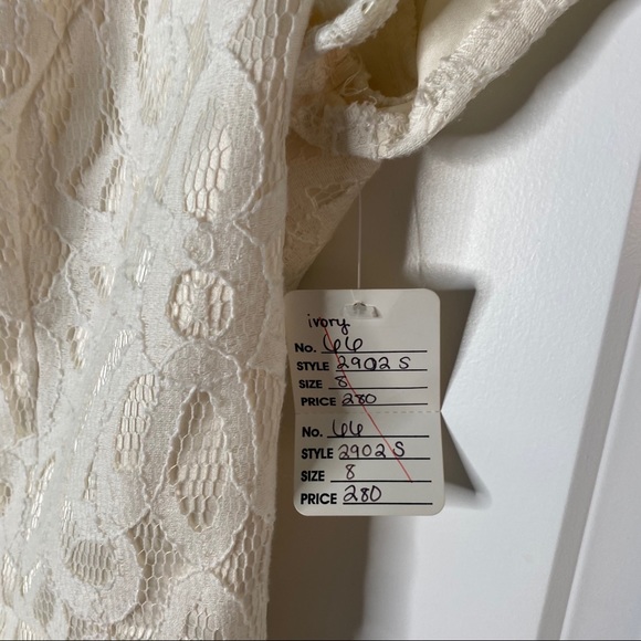 Dessy Collection ivory lace gown Sz 8 - Picture 6 of 10